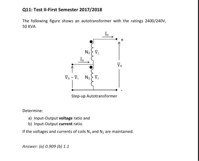 The figure shows an autotransformer