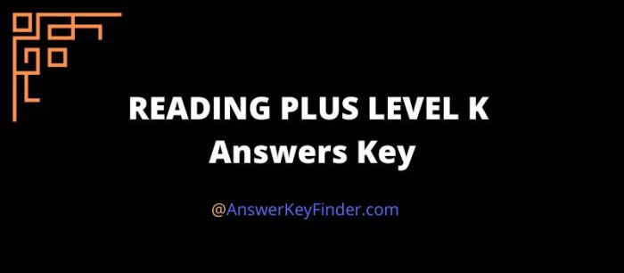 Level k reading plus answers