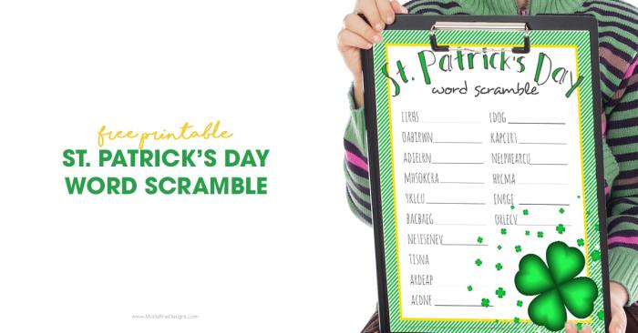 Saint patrick's day word scramble