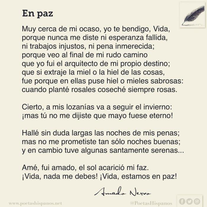 Poema a la vida de amado nervo