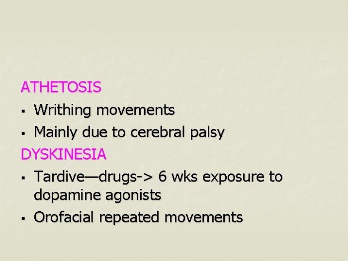 Category range g30-g32 reports extrapyramidal and movement disorders